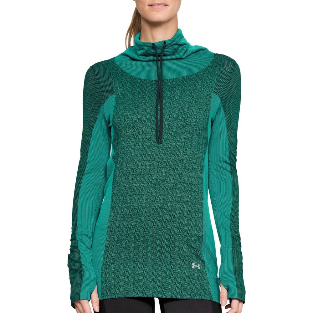 Under Armour Women's Green UA Vanish Seamless Layer Funnel Neck L/S
